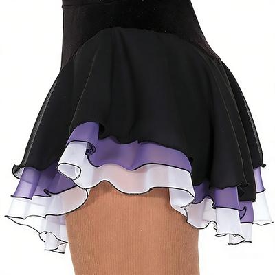 Eiskunstlaufkleid Damen Mädchen Eislaufen Röcke Austattungen Schwarz Rosa Rot Spandex Hochelastisch Ausbildung Praxis Wettbewerb Eiskunstlaufkleidung Handgemacht Patchwork Eislaufen Eiskundstlauf