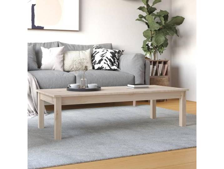 Automne/hiver  Brun Table basse carrée - 110x50x30cm - bois massif de pin - Hauteur:30cm DEC5645062