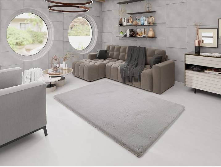 Tapis en fourrure Lavabile Extra Gris/Gris 140 x 200cm Fourrure synthétique