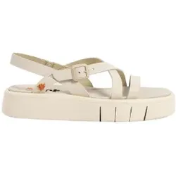 Art für Damen. 1185311ZZ003_020 Ledersandalen 1853 Malaga beige (41), Wohnung, 3 bis 5 cm, Schnalle, Lässig