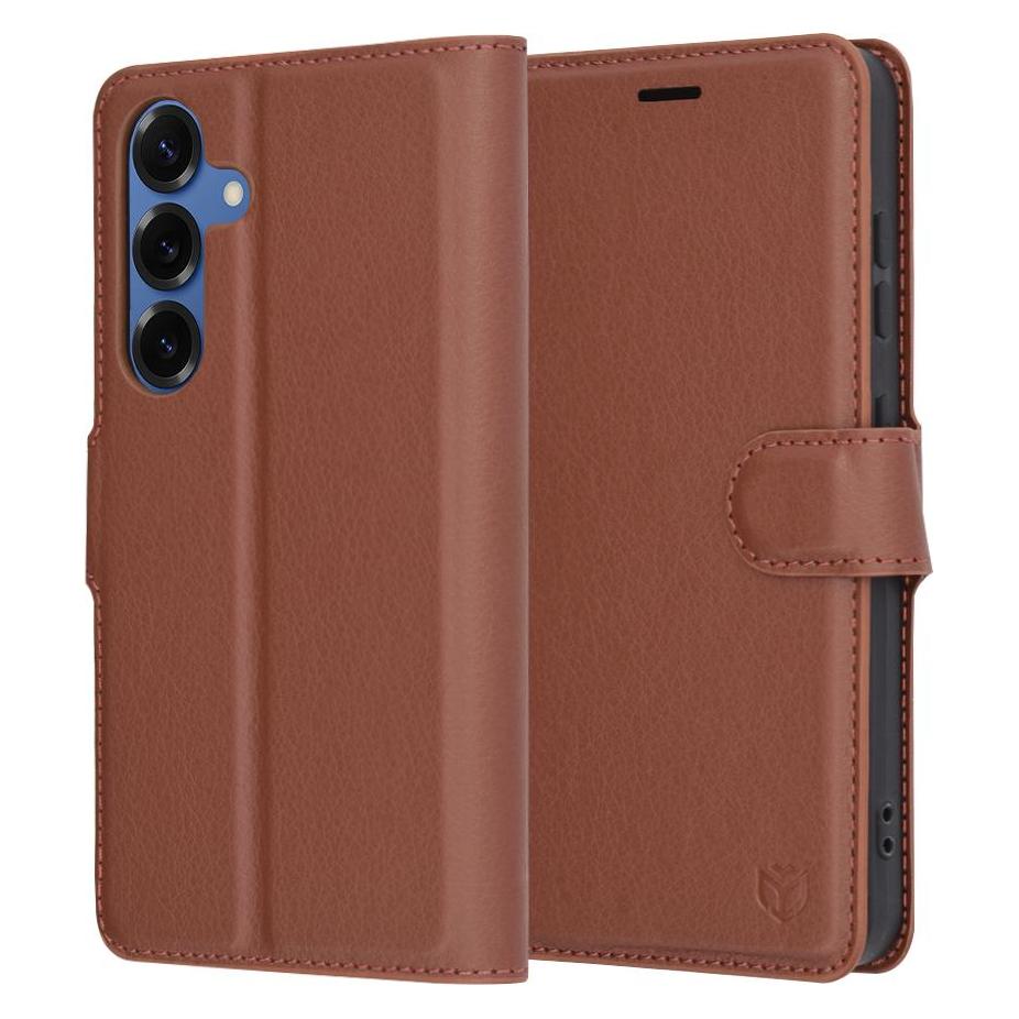 Techsuit - Leather Folio - Samsung Galaxy S25 - Brown (Samsung Galaxy S25) (56361252)