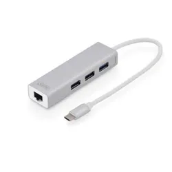 DIGITUS USB Typ C 3.0 Hub mit Gigabit Ethernet