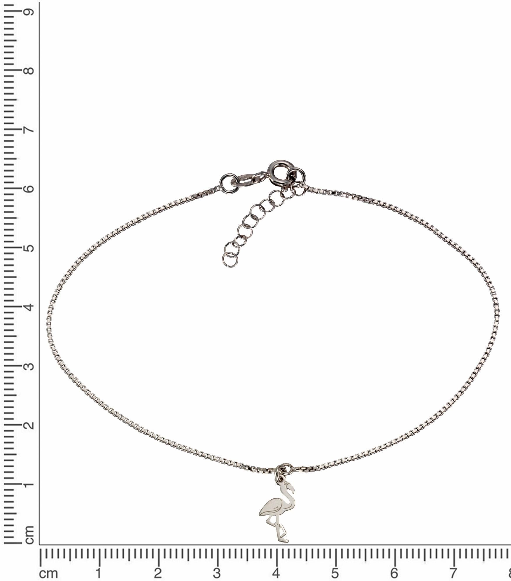 Fußkette FIRETTI "Schmuck Geschenk Silber 925 Körperschmuck Flamingo Venezianerkette", silber (silber, 925), Fußketten, Damen, Silber 925 (Sterlingsilber), Fußkette