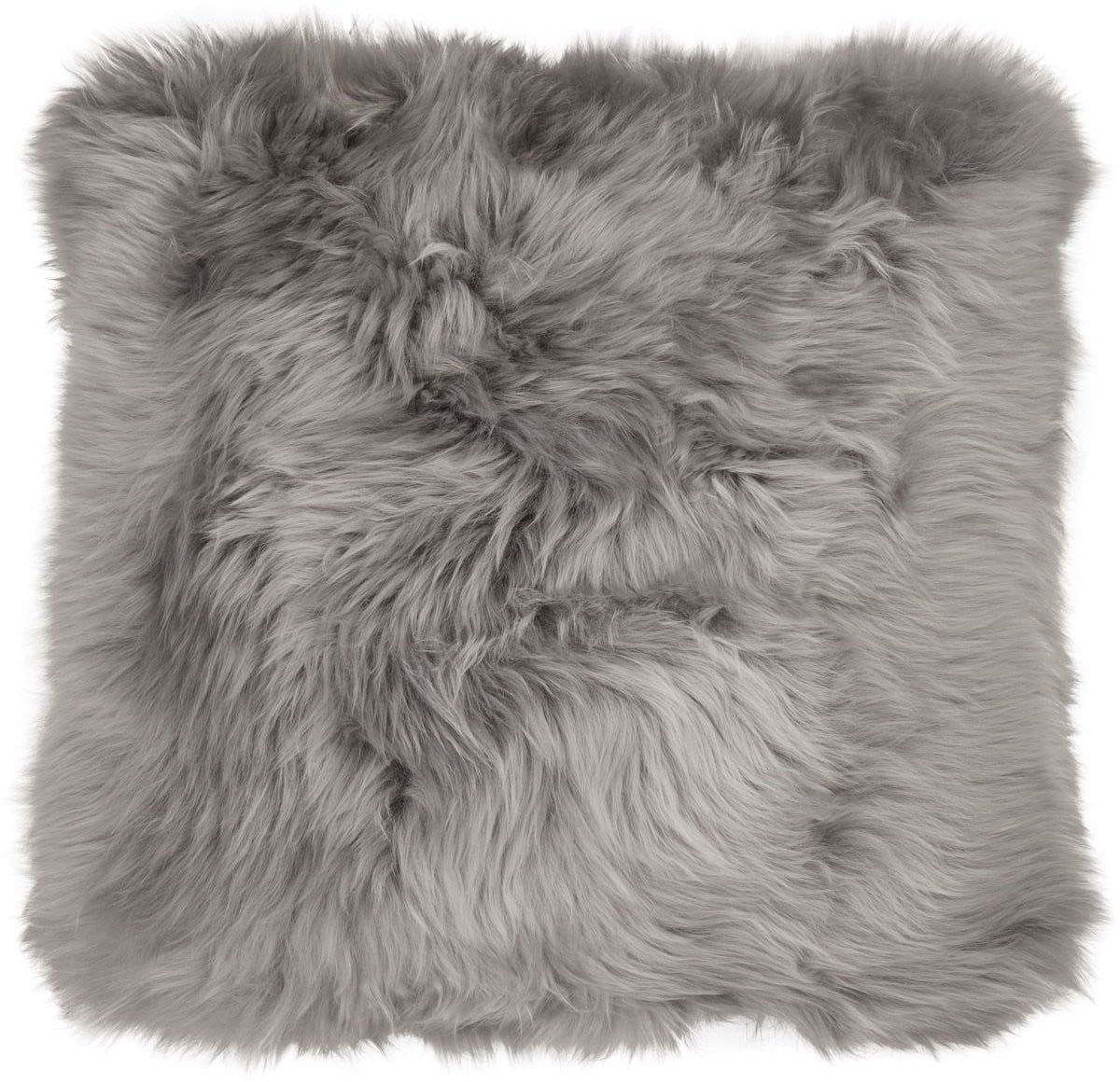 Sheepskin House Langharig Schapenvacht Kussen met Leren Achterkant - 50 x 50 cm
