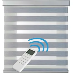 DOPPELROLLO Motorisiertes Silber 120x250 cm