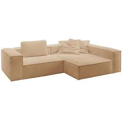 ECKSOFA CARMO Braun Flachgewebe