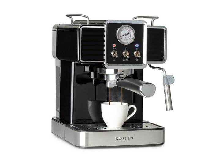 Klarstein Espressomaschine, 1.5l Kaffeekanne, Gemahlener Kaffee & Pads: 2-in-1-Nutzung