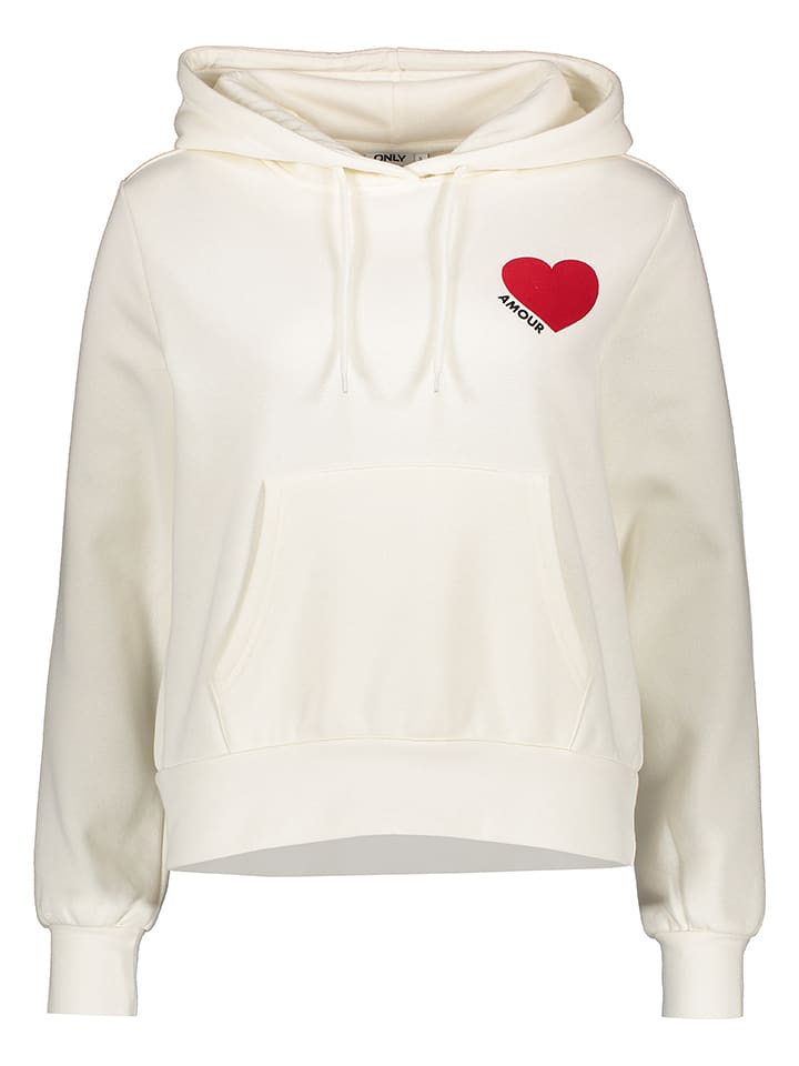 ONLY Hoodie in Creme - S