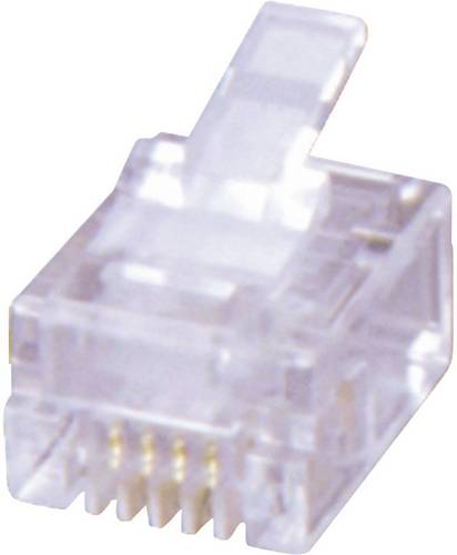 MH Connectors MHRJ126P6CR RJ12-Modularstecker 6510-0104-04 Stecker, gerade Pole: 6P6C Transparent