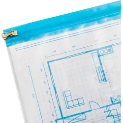 10 SPRINTIS Planschutztaschen, mit Gleitverschluss, transparent A2, PE, transparent, blau