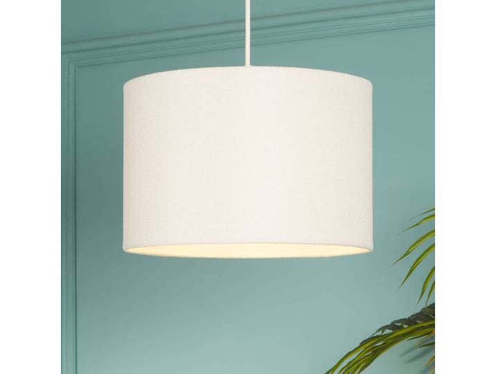 Searchlight Hängelampe Rayna, dimmbar, creme / amber, für Wohn- / Esszimmer, Textil / Stoff / Seide, Skandinavisch, Pendelleuchte