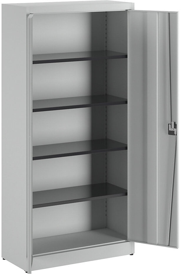 Flügeltürenschrank ARCOS, 4 Fachböden, HxBxT 1950 x 950 x 420 mm, lichtgrau mauser