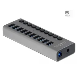 Delock Externer SuperSpeed USB Hub mit 10 Ports + Schalter