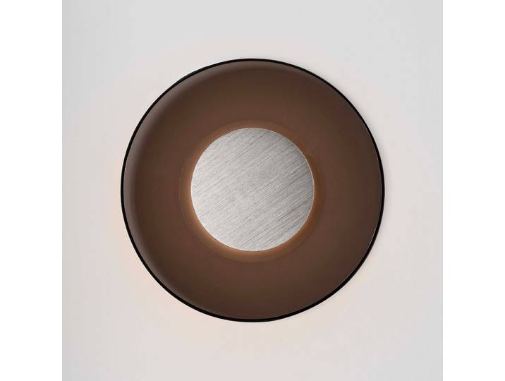 Applique Esti Ø 32cm Marron/Marron aluminium / verre coloré LED non-remplaçables Module LED