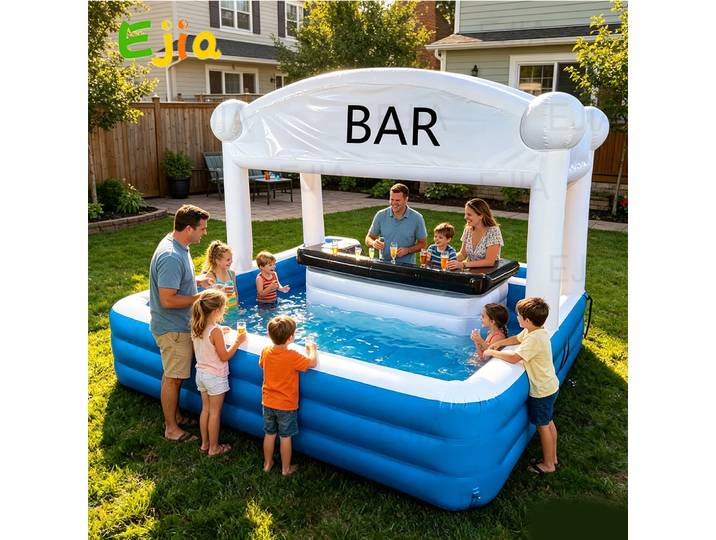 Barres de piscine gonflables, structures gonflables à chevaucher, bar flottant étanche pour piscine et spa, tentes de pub gonflables pour fêtes d'adultes