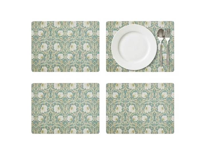 Pimpernel Morris & Co Privat Lot de 4 Sets de Table résistants à la Chaleur\, Motif Floral et Dos en liège\, pour Table de Salle à Manger\, Cadeau pour Occasions spéciales\, Bleu