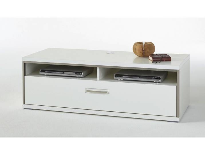 Furnhaus Lowboard TV-Lowboard Trento, weiß Hochglanz
