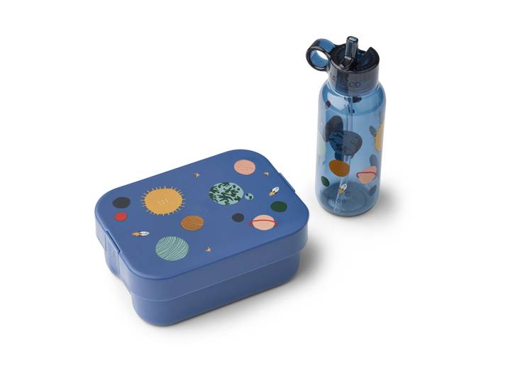 Liewood Set lunchbox imprimé Chelsey 2 pièces Universe-Classic navy