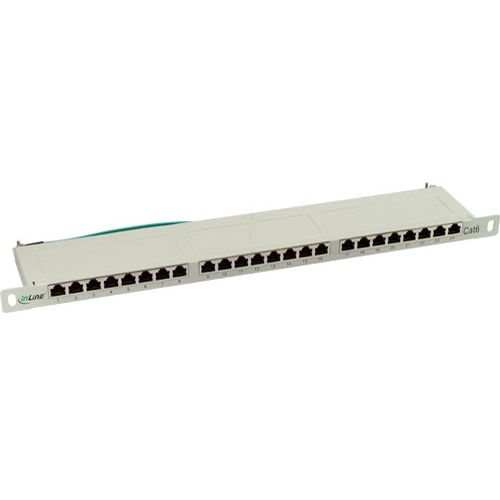 Inline Patchfeld Cat.6 24fach 0,5HE grau