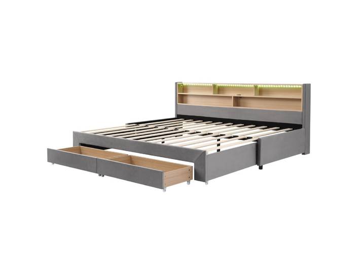 Lit daybed en pin gris 90x200 cm
