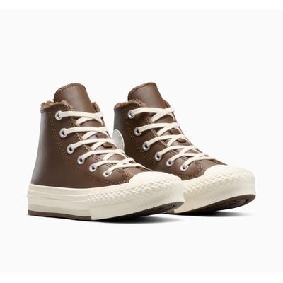 Sneakerboots CONVERSE "CHUCK TAYLOR ALL STAR EVA LIFT", Mädchen, Gr. 34, grounded, egret, grounded, Textil, Schuhe Sneakerboots, Winterschuhe, Schnürboots, Sneaker, gefüttert