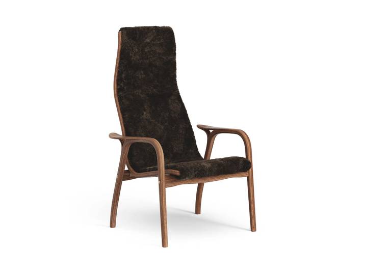 Swedese Lamino Sessel Walnuss geölt/Schaffell Espresso (braun)