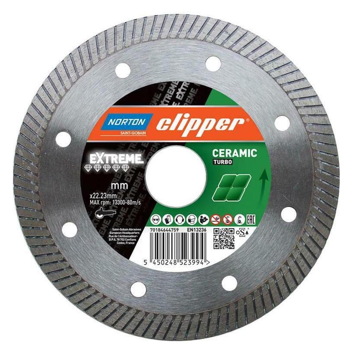Norton Clipper Clipper Diamanttrennscheibe Extreme Ceramic Turbo- 230 22,2 mm Super Gres XT (70184621973)