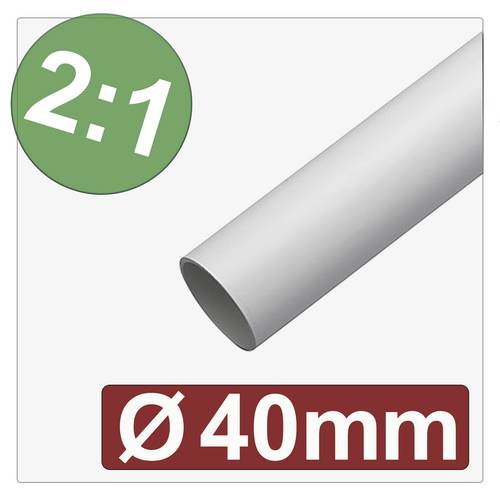 Quadrios 25CA596 Schrumpfschlauch ohne Kleber Weiß 40mm 20mm Schrumpfrate:2:1 Meterware