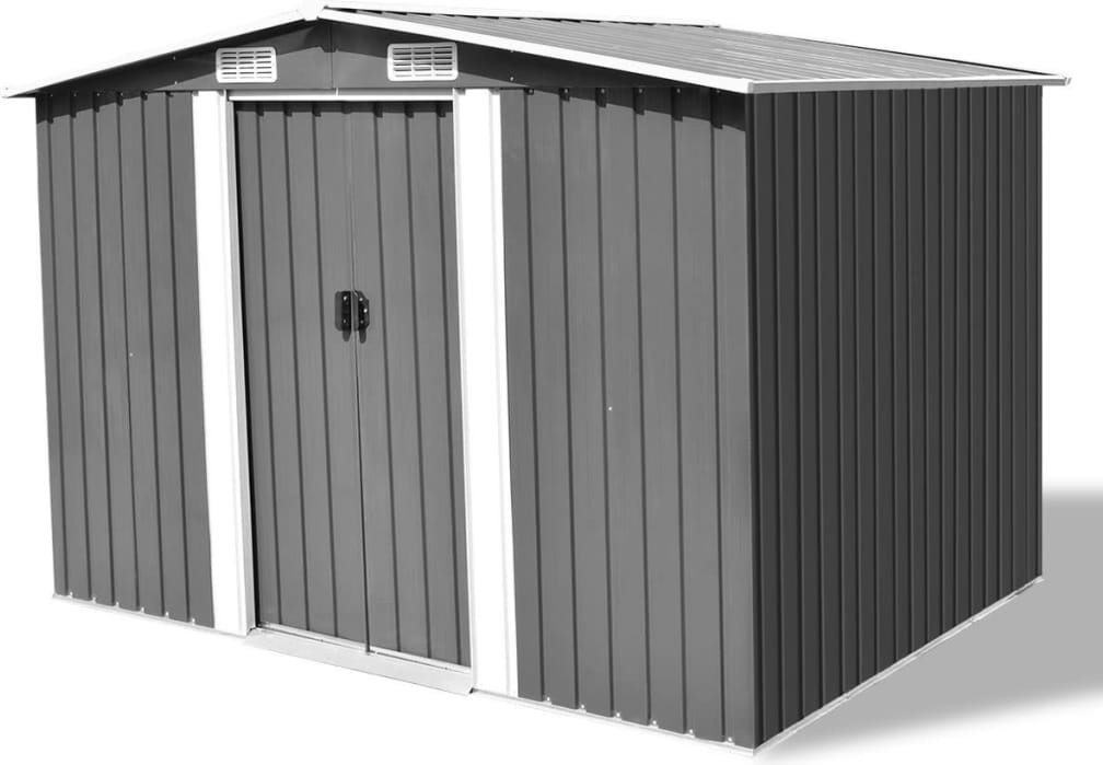 Gartenschuppen Grau Metall 257 x 205 x 178 cm