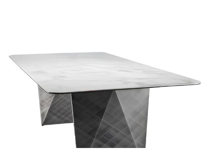 Xlmoebel Esstisch Glas-Esstisch mit stabilem Metallgestell für modernes Wohnambiente (Esstisch, 1-St., Esstisch), Hergestellt in Europa