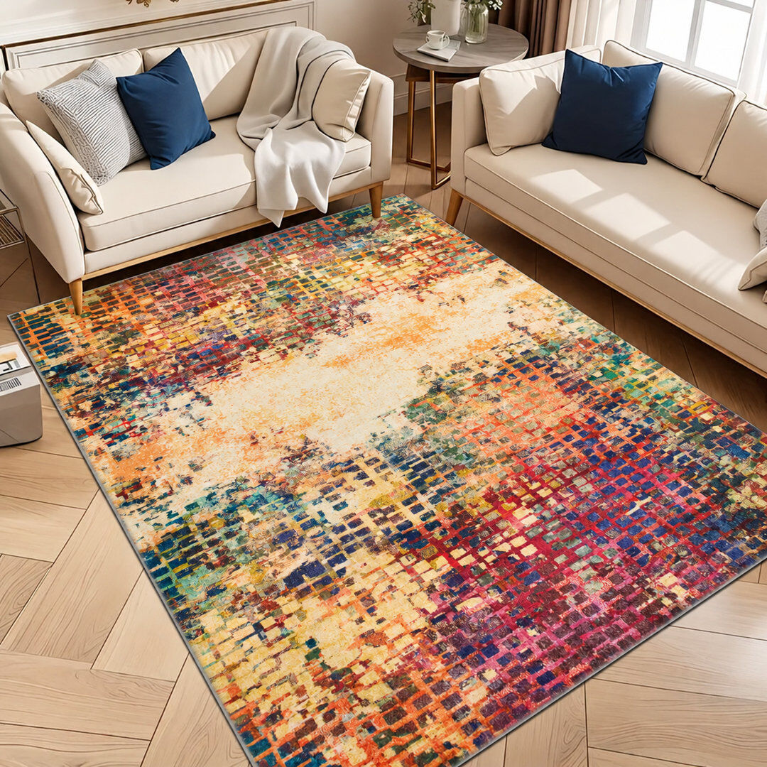 Aspire Homeware Multicolor Abstract Area Rug VIBRANT Rectangle 120 x 170 cm