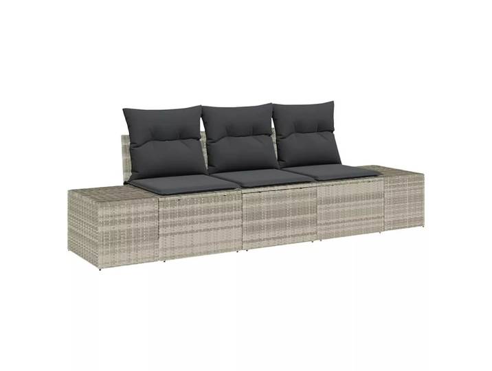 VidaXL - Outdoor-sofagarnitur poly-rattan, One Size, Silber