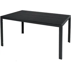 INDA-Exclusiv Non-Wood Aluminium Gartentisch Esstisch anthrazit / schwarz 150x80cm