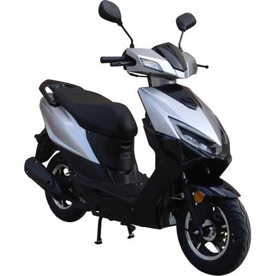 Motorroller GT UNION "Sonic X 45", silber (silberfarben, schwarz, schwarz), Motorroller, mit Topcase, 45 km/h, Luftgekühlter Motor, B:68cm H:105cm L:183cm