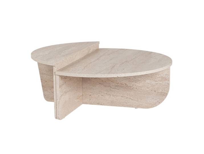 ELYNA - Table basse ronde beige D90 cm