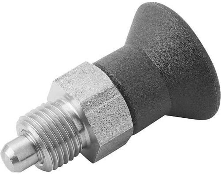 KIPP Arretierbolzen GR.0 D1=M08X1 D=4 Form A ohne Rastnut Kontermutter kurz (K0631.15004)