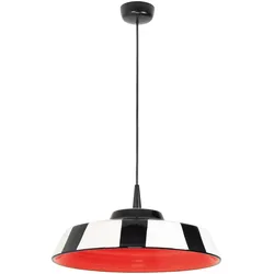 Zafferano LED-Pendelleuchte "Circus", handgefertigtes Keramikdesign, hergestellt in Italien, Durchmesser 35 cm, Farbe Rot, für moderne Innenbeleuchtung