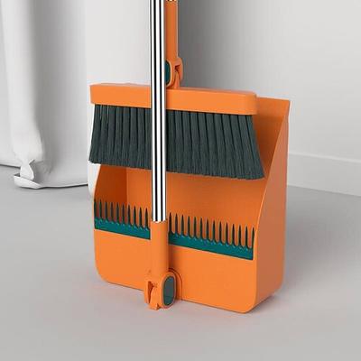 1 Set/2-teiliges Besen- und Kehrschaufel-Set für zu Hause, aufrechtes Kehrschaufel- und Besen-Kombinationsset, zum Fegen von Tierhaaren auf Holzböden im Büro, in der Küche, Reinigungsmittel als