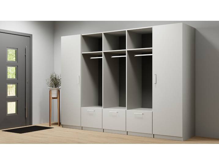 Dressing large sur mesure - design par Pickawood Mélaminé premium Gris