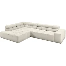 Portobello Ecksofa York Cord Weiß