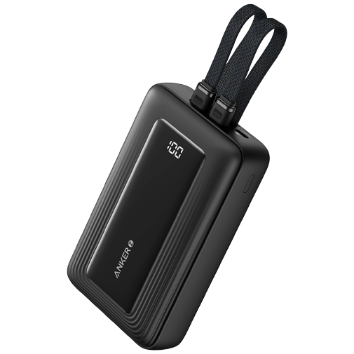 Anker Zolo Schnellladegerät Powerbank 20.000mAh mit Lightning + USB-C Kabel Schwarz