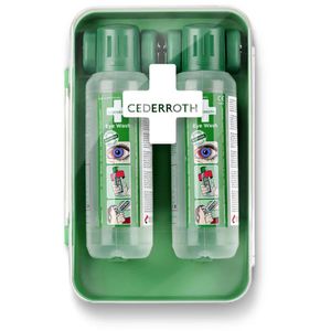Cederroth Augenspülung Eye-Wash Cabinet pH-neutral, Augenspülstation, Wandbox, 2 x 500ml