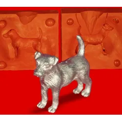 Zinn Giessform Schäferhund Silikonform hitzebeständig - benötigt ca. 70g Reinzinn