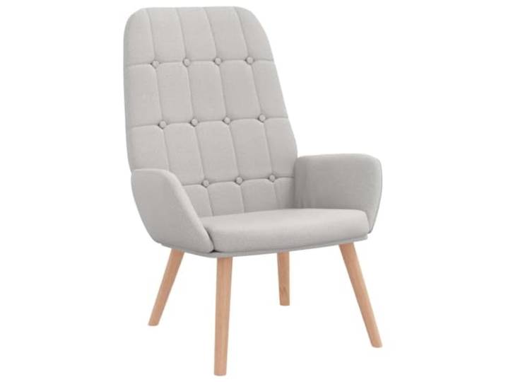 Relaxsessel Wolkengrauer Stoff Polyestergewebe, atmungsaktiv, Sperrholz-und-Metall-Gestell, Holzfüße, gepolsterte Armlehnen, Wohnzimmer, Büro