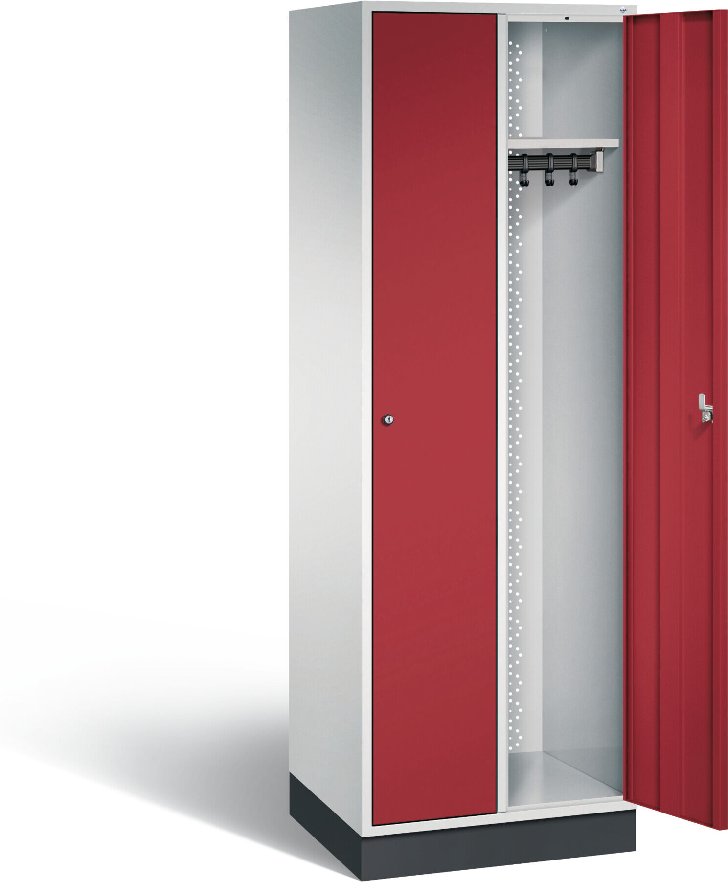 C+P Garderobenschrank Intro, H1950xB620xT490mm, Front Rubinrot, Korpus Lichtgrau (8170-201) ; C + P Möbelsysteme (8170-201 S10002)
