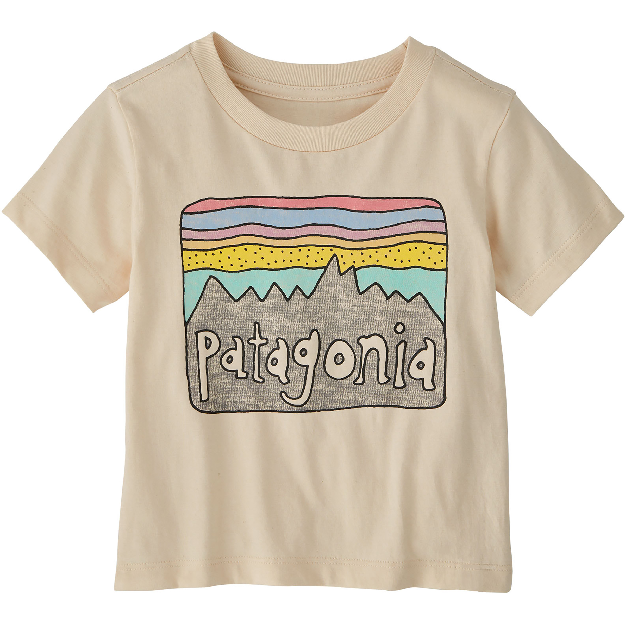 Patagonia Baby Fitz Roy Skies Kinder T-Shirts beige Größe 79 Lifestyle Hautfreundlich