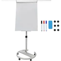 Relaxdays Flipchart Whiteboard 100x70 cm 2 Arme Weiß