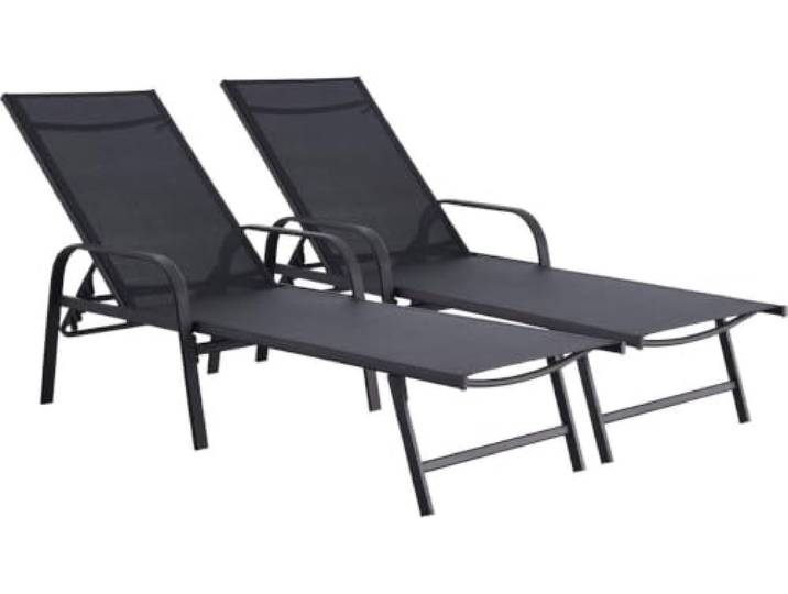 habitat et jardin 2er-Set Sonnenliegen aus Metall Farniente - Schwarz