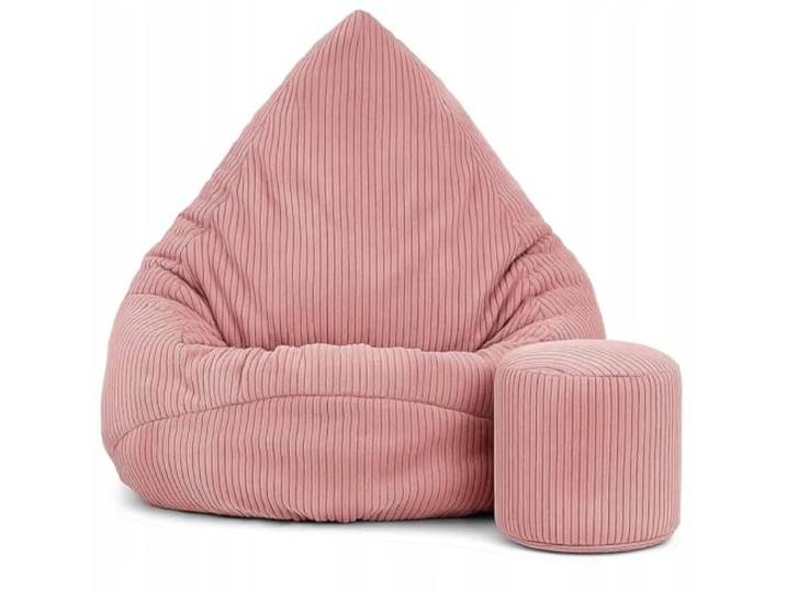 Slevobox Sitzsack Kinder mit Hocker 75x75x100cm - Kinder Sitzsack mit Füllung - Schlafzimmer und Wohnzimmer Möbel - Cord Indoor Sitzsäcke - Lounge Sessel - Bean Bag