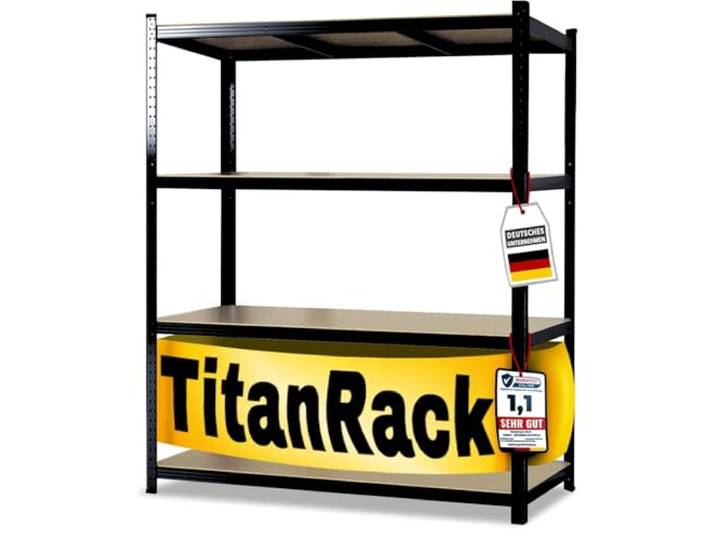OfficeMarshal Schwerlastregal 177x160x60 cm schwarz – Weitspannregal Metall, Werkstatt Regal, Regal Werkstatt, Steckregal Lagerregal